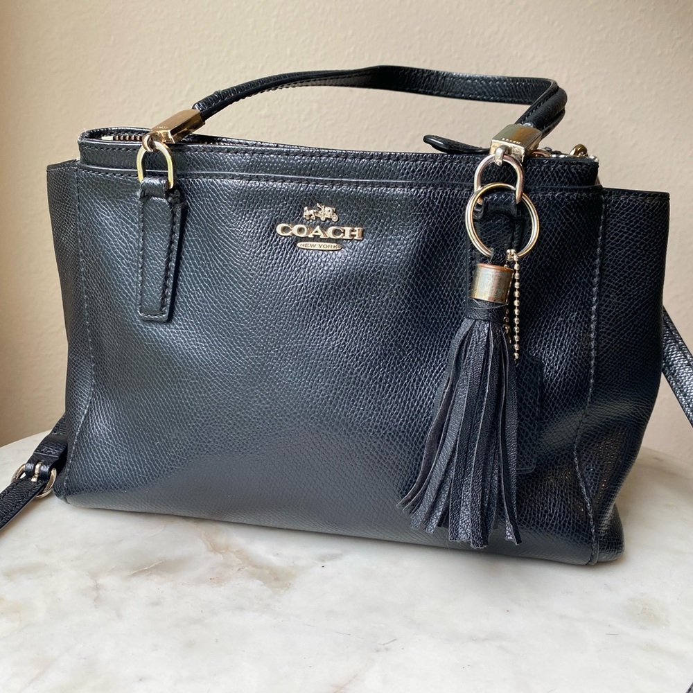 Coach black leather Christie Carryall Satchel VGUC
